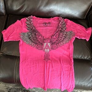 Like new pink woman’s Affliction shirt XL